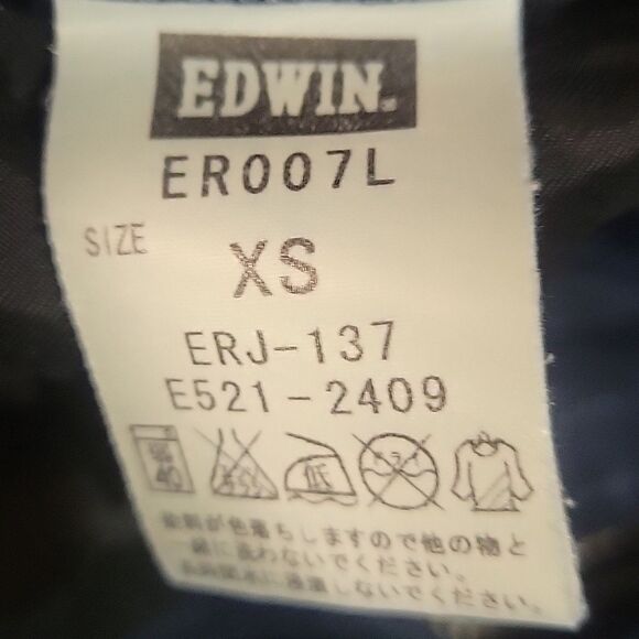 Edwin 503 Blue Straight Leg Women's Jeans With Red. Size XS - Picture 5 of 5